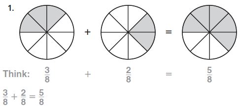 Go Math Grade 4 Answer Key Homework Practice FL Chapter 7 Add and Subtract Fractions Common Core - Add and Subtract Fractions img 1