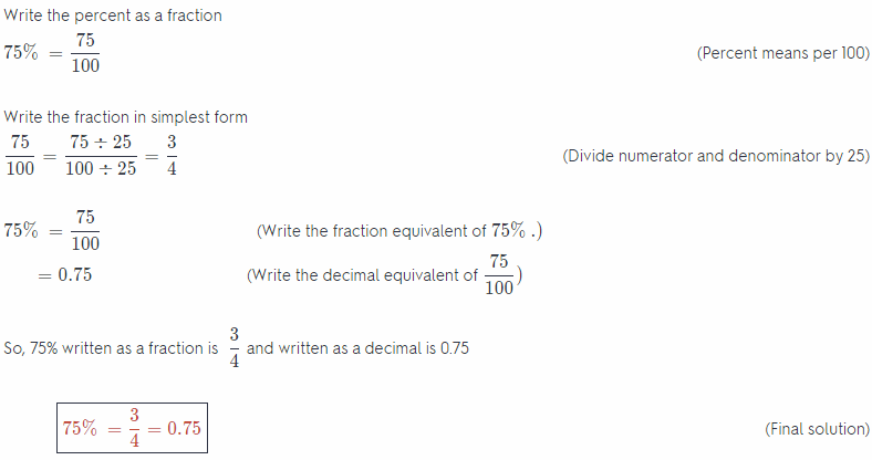 Texas Go Math Grade 6 Lesson 9.2 Answer Key Percents, Fractions, and Decimals 11