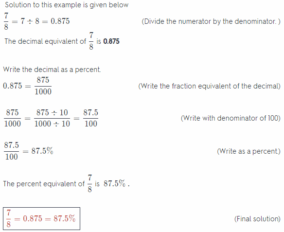 Texas Go Math Grade 6 Lesson 9.2 Answer Key Percents, Fractions, and Decimals 14