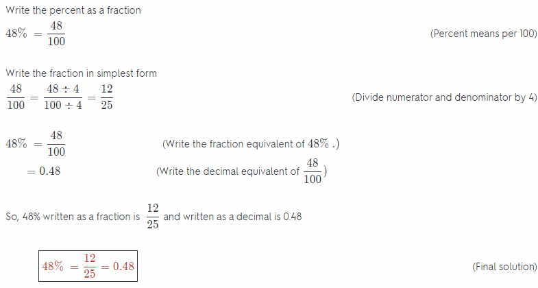 Texas Go Math Grade 6 Lesson 9.2 Answer Key Percents, Fractions, and Decimals 9