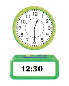 Texas-Go-Math-Grade-1-Lesson-18.3-Answer-Key-Time-to-the-Hour-and-Half-Hour-Share and Show-Write the time-2