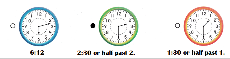 Texas-Go-Math-Grade-1-Lesson-18.4-Answer-Key-Practice-Time-to-the-Hour-and-Half-Hour-Texas Go Math Grade 1 Lesson 18.4 Homework and Practice Answer Key-Lesson Check-7