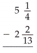 McGraw Hill Math Grade 6 Chapter 6 Lesson 6.7 Answer Key Subtracting Mixed Numbers with Unlike Denominators 1